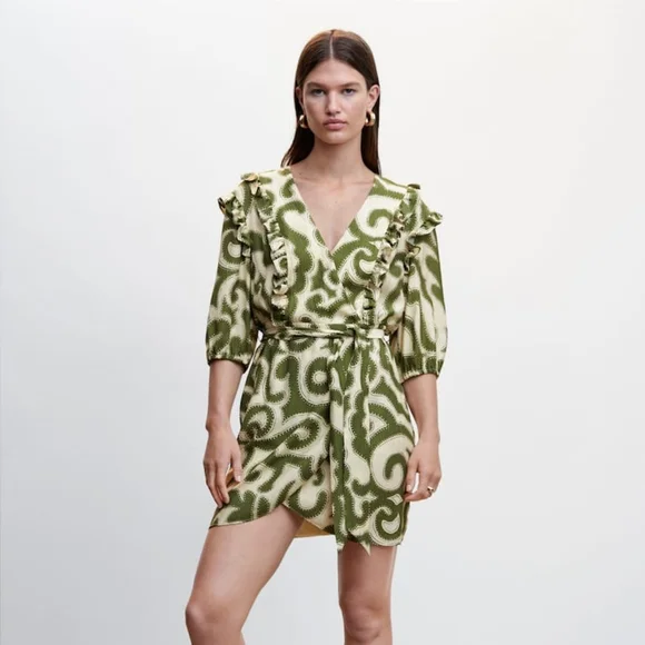 MANGO Ruffled printed dress - Picture 5 of 5